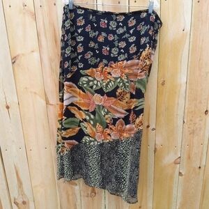 REQUIREMENTS TROPICAL FLORAL MULTI PATTERNED skirt xl
